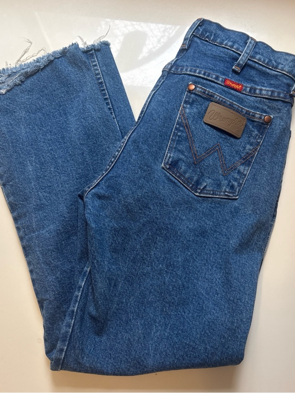 Wrangler Dark Wash High Waisted Straight-Leg Jeans